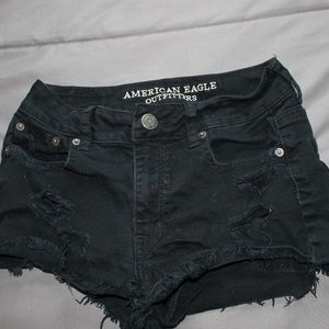 American Eagle Distressed Black Stretch Short